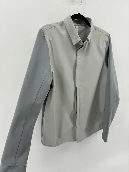 Lululemon Men's Heavyweight Button Down Short Minimalist Two Tone Grey - Picture 6 of 11